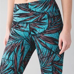 Lululemon High Times Pant Palm Lace Tofino Teal Multi 6